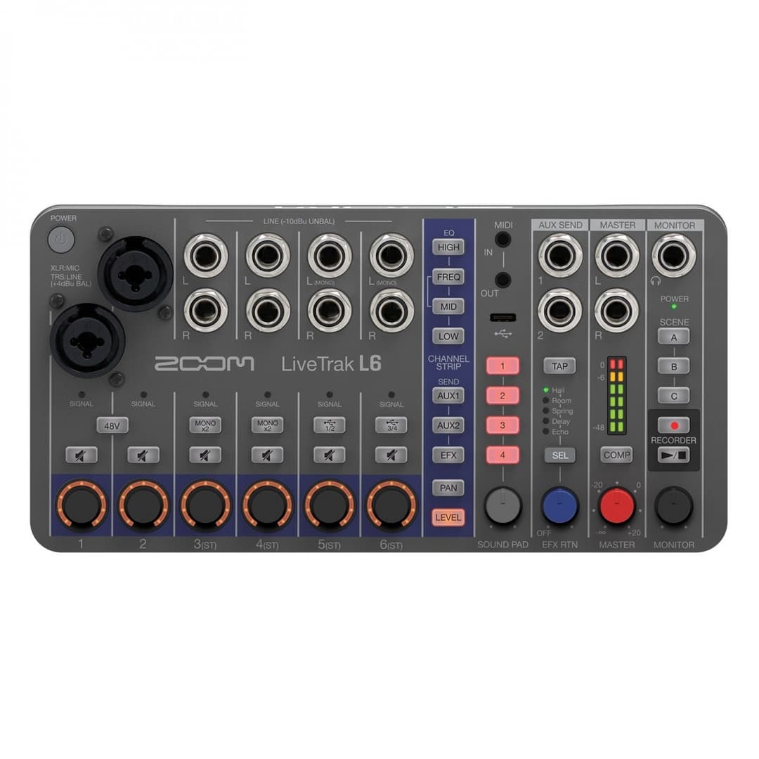 Zoom LiveTrak L-6 Compact Mixer and Multitrack Recorder