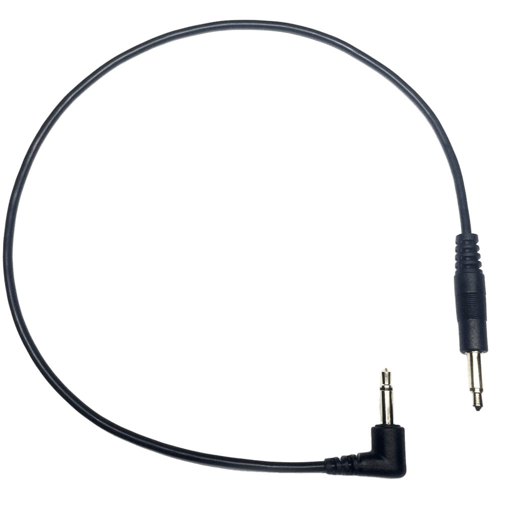 Tendrils Cables Right Angled to Straight Eurorack Patch Cable (30cm - Black - Single)