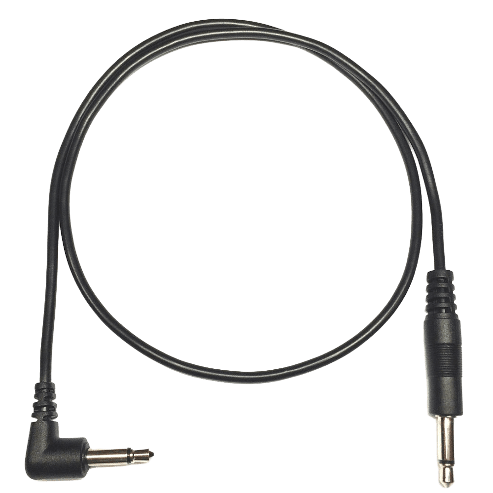 Tendrils Cables Right Angled to Straight Eurorack Patch Cable (45cm - Black - Single)