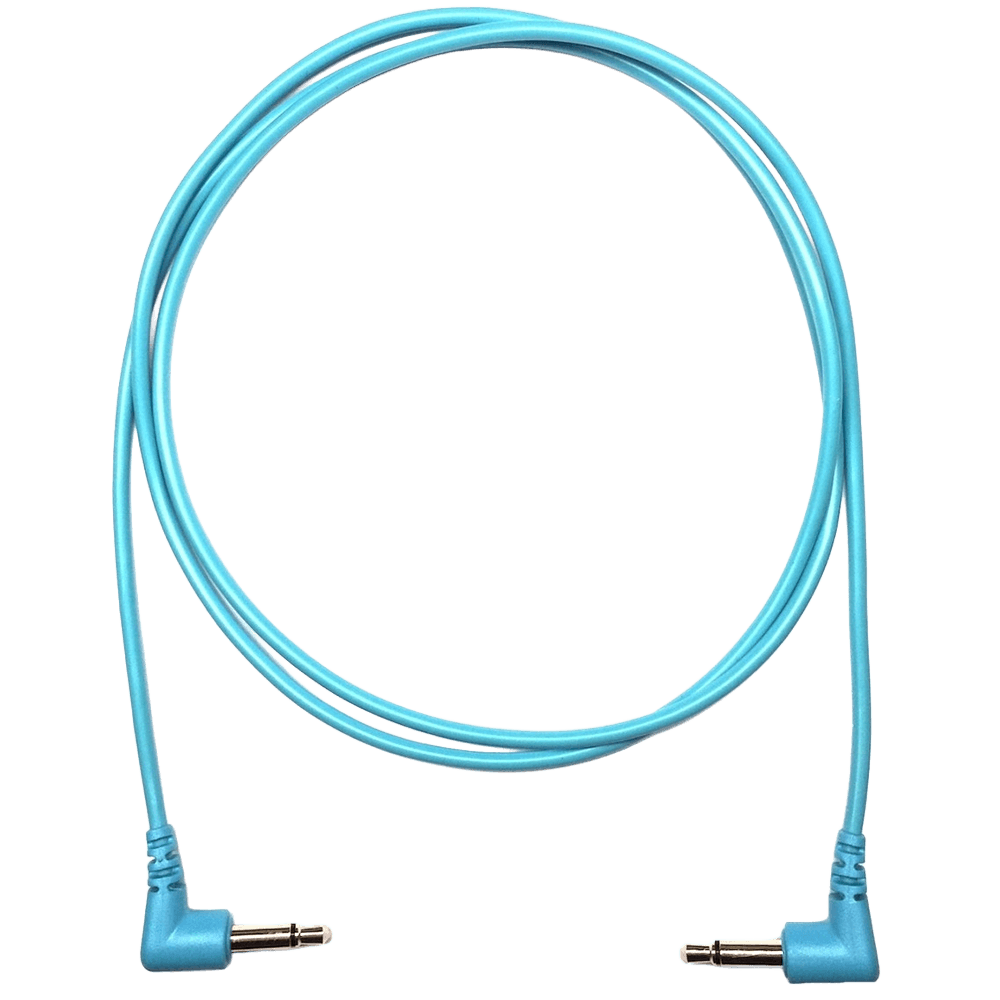 Tendrils Cables Right Angled Eurorack Patch Cable (90cm - Cyan)