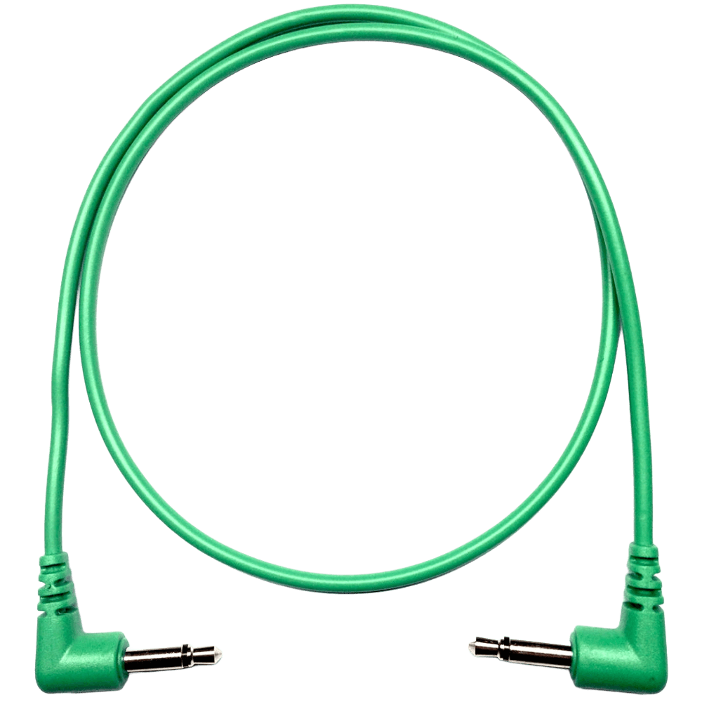 Tendrils Cables Right Angled Eurorack Patch Cable (45cm - Emerald) 6 pack